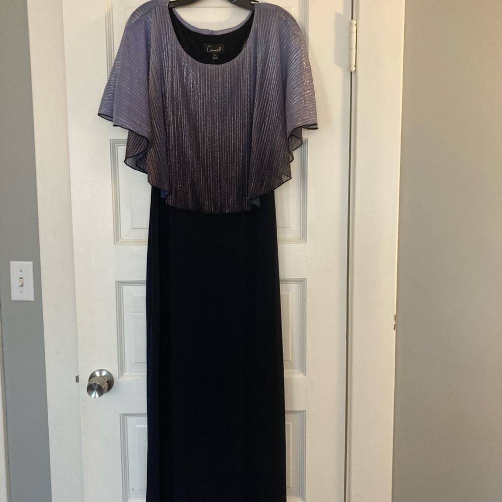 Jersey maxi dress with shimmer shawl